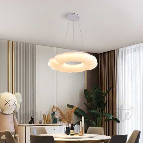 Candelabru LED 150 W Cloud, LED inclus, Telecomanda, Dimabil, Lumina: Cald, Natural, Rece, Echivalen