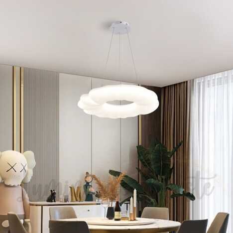 Candelabru LED 150 W Cloud, LED inclus, Telecomanda, Dimabil, Lumina: Cald, Natural, Rece, Echivalen